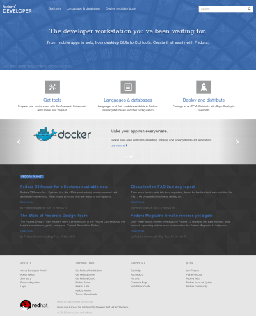 Captura del sitio Fedora Developer